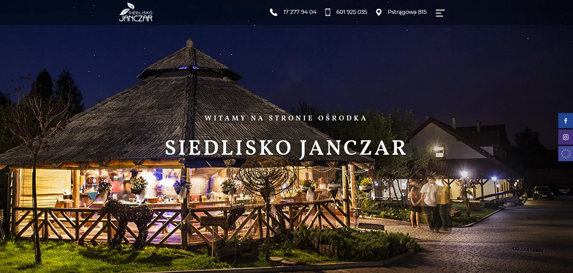 Strona www Siedlisko Janczar Pstrągowa – wesela, hotel, restauracja